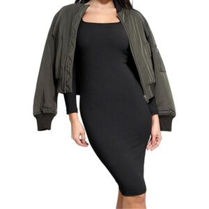 POPILUSH shapewear long sleeve midi dress